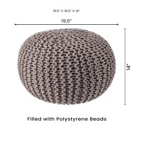 Redearth Round Pouf Foot Stool Bean Bag Ottoman Hand Knitted Boho Pouffe Home Decor Poof Stuffed Foot Rest For Living Roo