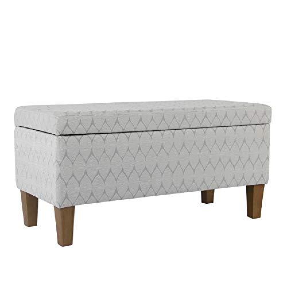 Homepop Textured Large Decorative Storage Bench, Gray And Brown, 36 X 16 X 18 Inches