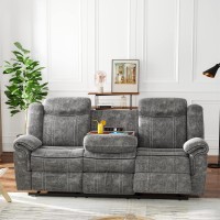 Acme Zubaida Velvet Reclining Sofa With Usb Dock In 2-Tone Gray