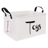 Queenlala Rectangular Laundry Hamper/Foldable Nursery Laundry Basket For Organizing/Storage Bin Baskets/Children Toy Office Bedroom/Toy Bin Closet Shelf Baskets(Rec-Toys)