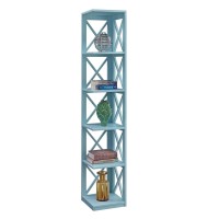 Convenience Concepts Oxford 5 Tier Corner Bookcase Sea Foam