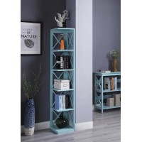 Convenience Concepts Oxford 5 Tier Corner Bookcase Sea Foam