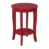 Convenience Concepts American Heritage Round End Table Cranberry Red