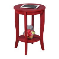 Convenience Concepts American Heritage Round End Table Cranberry Red