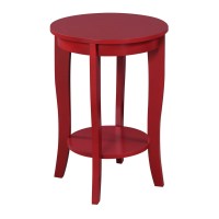 Convenience Concepts American Heritage Round End Table Cranberry Red