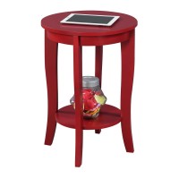 Convenience Concepts American Heritage Round End Table Cranberry Red