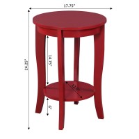 Convenience Concepts American Heritage Round End Table Cranberry Red