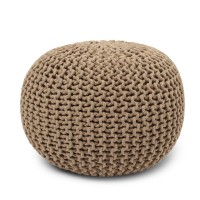 Redearth Round Hand Knitted Pouf Foot Stool Ottoman Cord Boho Pouffe Cotton Poof For Home Decor Kids Living Room Nu