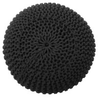 Redearth Round Pouf Foot Stool Ottoman Cotton Hand Knitted Dori Pouffe Cord Boho Home D Cor Stuffed Cable Poof For Livin