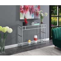 Convenience Concepts Mission Glass Console Table Clear Glass Chrome