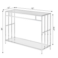 Convenience Concepts Mission Glass Console Table Clear Glass Chrome