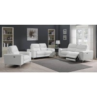 Largo Upholstered Power Loveseat White