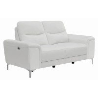 Largo Upholstered Power Loveseat White