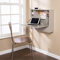 Wall Mount Laptop Desk Universal Style Gray