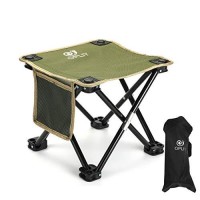 Camping Stool, Folding Samll Chair Portable Camp Stool For Camping Fishing Hiking Gardening And Beach, Camping Seat With Carry Bag (Green, L 13.5
