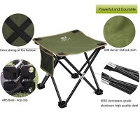 Camping Stool, Folding Samll Chair Portable Camp Stool For Camping Fishing Hiking Gardening And Beach, Camping Seat With Carry Bag (Green, L 13.5