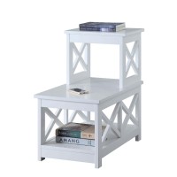 Convenience Concepts Oxford 2 Step Chairside End Table White