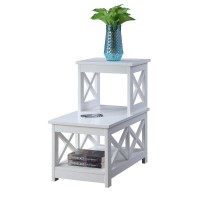 Convenience Concepts Oxford 2 Step Chairside End Table White