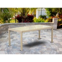 Wicker Patio Table Cream HLUTG53V