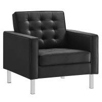 Loft Tufted Vegan Leather Armchair