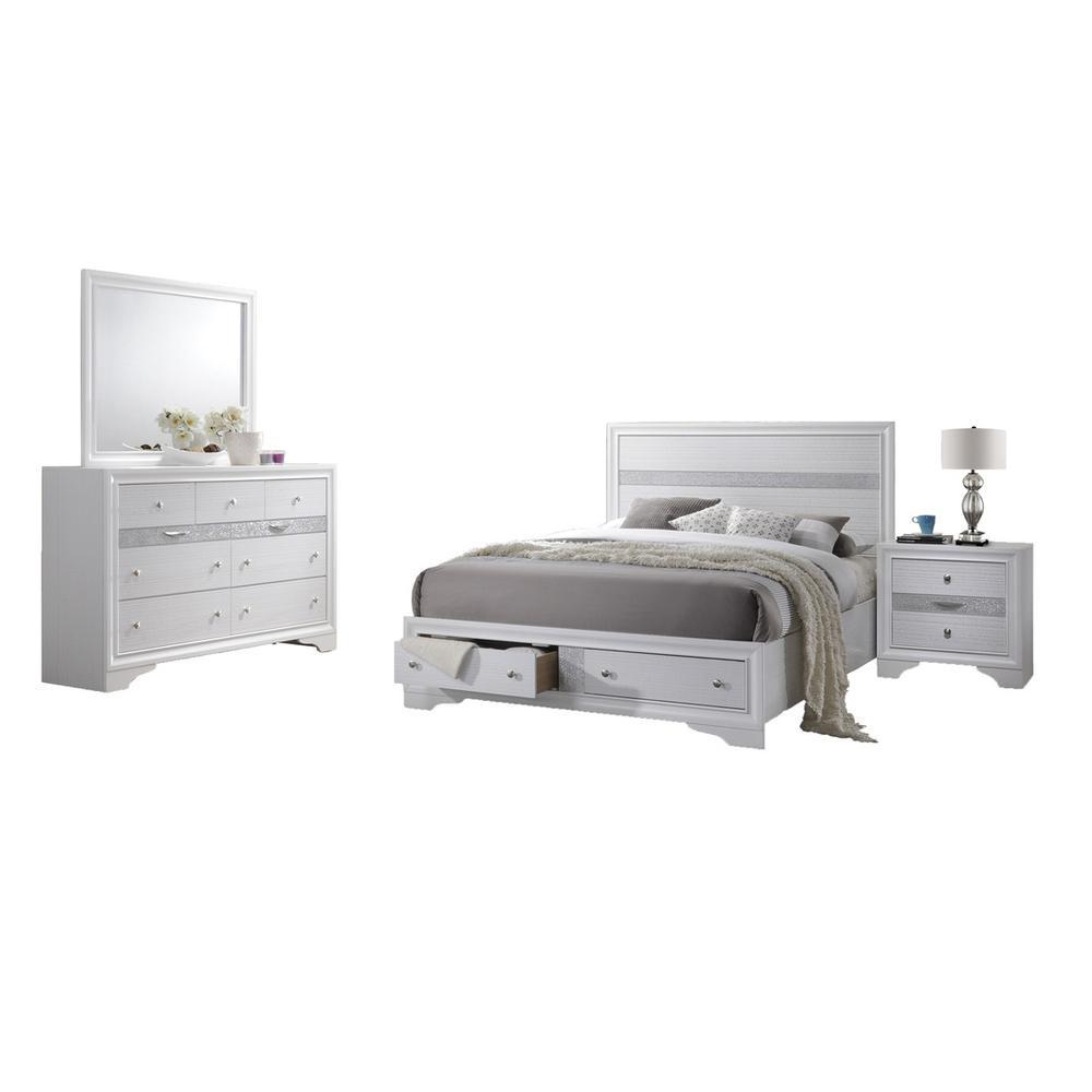 Catherine White 4 Piece Bedroom Set Queen