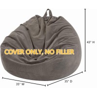 Nobildonna 3 Ft Bean Bag Chair Cover No Filler For Adults And Kids 300L Extra Large Stuffed Animal Storage Bean Bag Washable