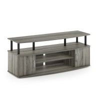 Furinno JAYA Large Entertainment Center Hold up to 50IN TV French Oak GreyBlack