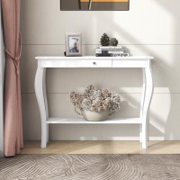 Choochoo Narrow Console Table With Drawer, Chic Accent Sofa Table, Entryway Table, White