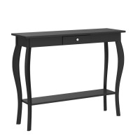 Choochoo Narrow Console Table With Drawer, Chic Accent Sofa Entryway Table With Shelves For Entryway, Living Room, Hallway, Espresso