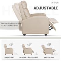 Homall Recliner Chair Padded Seat Pu Leather For Living Room Single Sofa Recliner Modern Recliner Seat Club Chair Home Theater Seating (Beige)