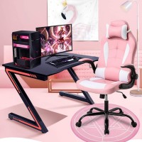 Gaming Chair Office Chair Desk Chair With Lumbar Support Flip Up Arms Headrest Swivel Rolling Adjustable Pu Leather Racing Compu