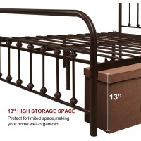 Neebirgelia Temmer Metal Bed Frame Queen Size With Headboard And Footboard Single Platform Mattress Base,Metal Tube And Antique Brown Baking Paint Iron-Art Bed (Queen, Antique Brown)