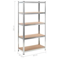 vidaXL Storage Shelves 2 pcs 354x157x709 MDF