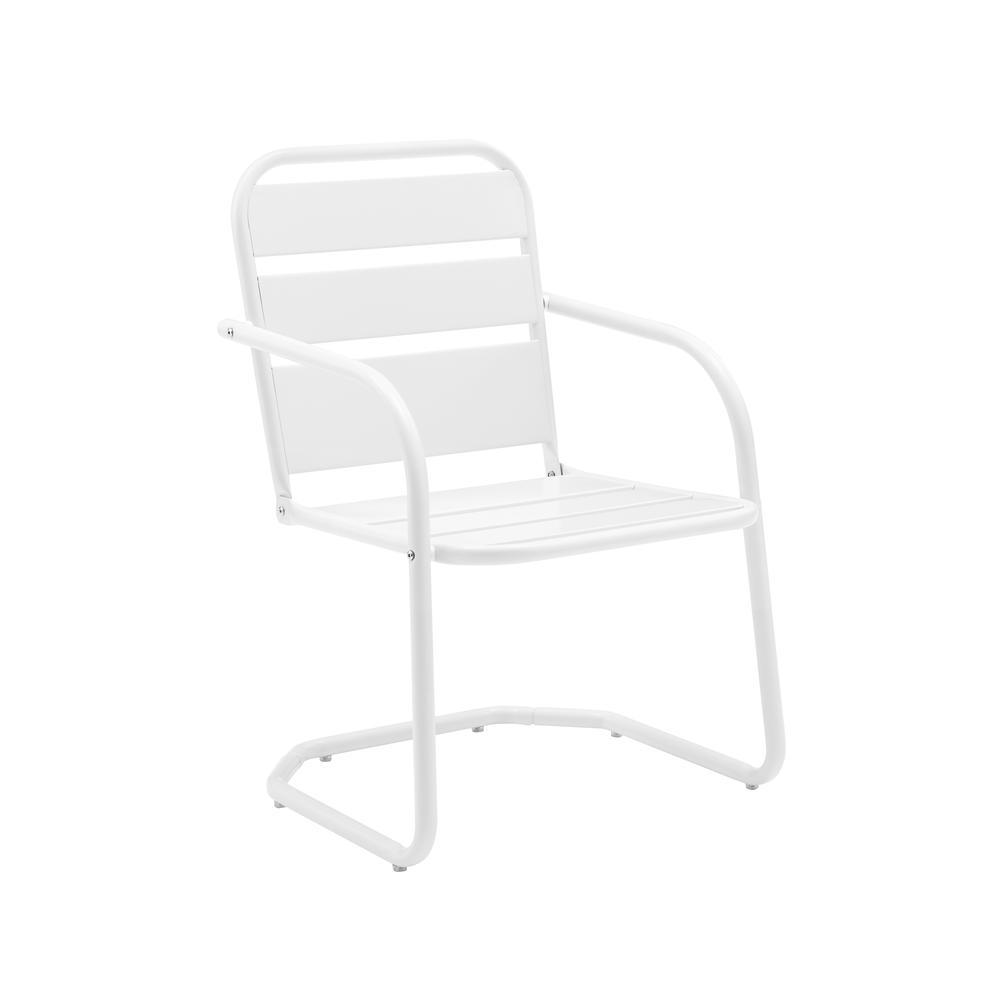 Brighton 2Pc Outdoor Metal Armchair Set White 2 Chairs