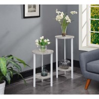 Convenience Concepts Graystone 31 Inch 2 Tier Plant Stand Faux Birchwhite