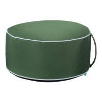 Qilloway Indoor/Outdoor Inflatable Stool,Round Ottoman,All Weather Foot Rest For Kids Or Adults, Camping Or Home (Dark Green)