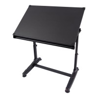 Stand Up Desk Store Adjustable Height And Angle Drafting Table Drawing Desk With Large Surface (Black Frame/Black Top, 40