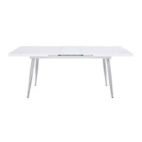 Acme Weizor Dining Table In White High Gloss & Chrome