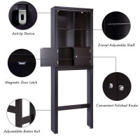 Spirich Over The Toilet Cabinet For Bathroom Storage, Over Toilet Storage Shelf, Bathroom Space-Saving Organizer, Espresso