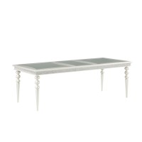 Acme Maverick Rectangular Wooden Dining Table With Leaf In Platinum White