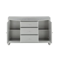 Acme Maverick 3-Drawer Wooden Server With 2 Doors In Platinum White