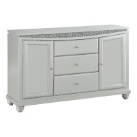 Acme Maverick 3-Drawer Wooden Server With 2 Doors In Platinum White