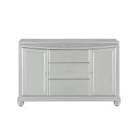 Acme Maverick 3-Drawer Wooden Server With 2 Doors In Platinum White