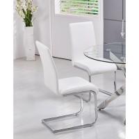 Best Master Alison 5Piece Modern Glass Top Dinette Set in White