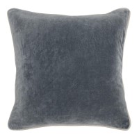 Kosas Home Harriet Velvet 18inch Square Pillow Dark Grey