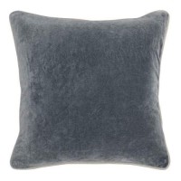 Kosas Home Harriet Velvet 18inch Square Pillow Dark Grey