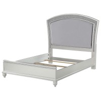 Acme Maverick California King Upholstered Wooden Panel Bed In White Platinum