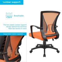 Furmax Office Chair Mid Back Swivel Lumbar Support Desk Chair Computer Ergonomic Mesh Chair With Armrest Orange