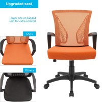 Furmax Office Chair Mid Back Swivel Lumbar Support Desk Chair Computer Ergonomic Mesh Chair With Armrest Orange