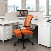 Furmax Office Chair Mid Back Swivel Lumbar Support Desk Chair Computer Ergonomic Mesh Chair With Armrest Orange